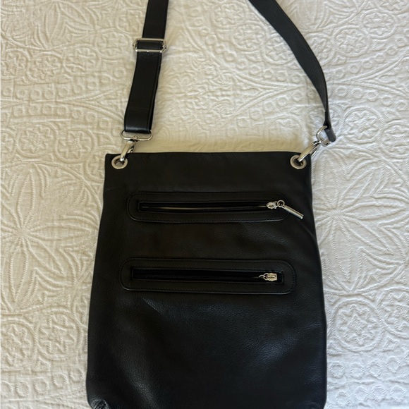 Black Genuine Leather crossbody purse (new w/o tags) - Picture 2 of 10